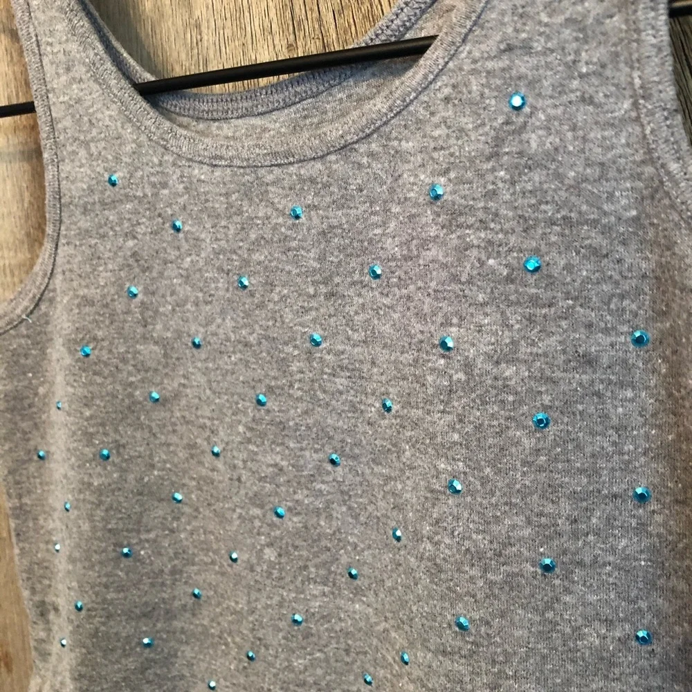 Old Navy Jewel Tank Top in Heather Gray Size 8 Medium Girls
